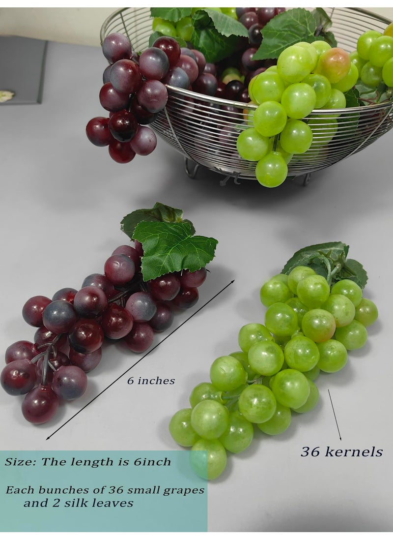 KPUETY KPUETY 12 Bunches Grapes Artificial Fruit Fake Simulation Fruit for Home Kitchen Party Photography Prop Wedding Decoration (Grapes 12 Bunches)  - Image 4