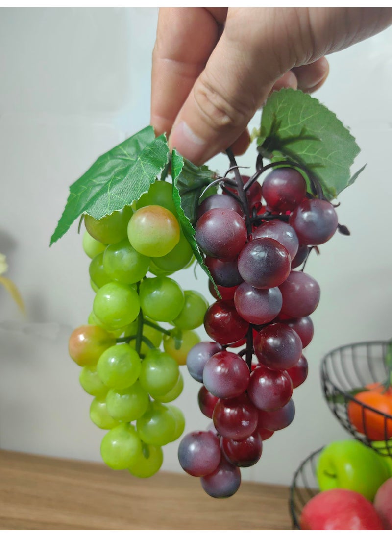 KPUETY KPUETY 12 Bunches Grapes Artificial Fruit Fake Simulation Fruit for Home Kitchen Party Photography Prop Wedding Decoration (Grapes 12 Bunches)  - Image 2