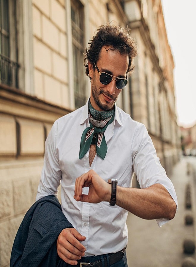 جيرينلي وشاح جيرينلي العصري للرقبة، وشاح ساتان أنيق، وشاح شعر فريد للسفر (لون أخضر عشبي) - Image 3