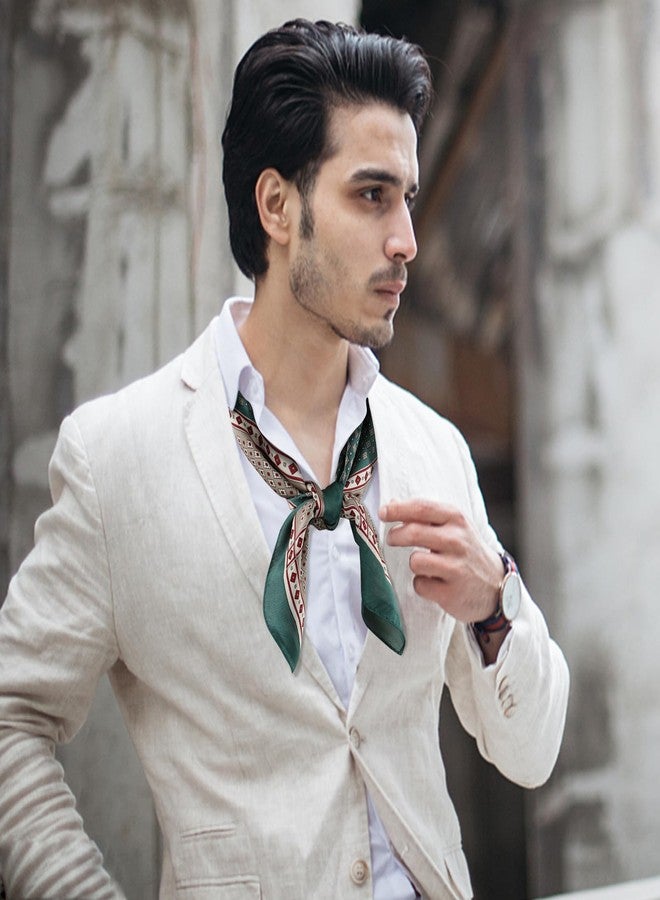 جيرينلي وشاح جيرينلي العصري للرقبة، وشاح ساتان أنيق، وشاح شعر فريد للسفر (لون أخضر عشبي) - Image 4