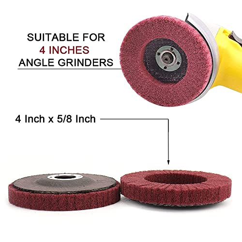 NuoDunco NUODUN 10Pcs 180/320 Grit Nylon Fiber Flap Disc Metal Polishing Wheel, Abrasive Buffing Grinding Discs for 4" Angle Grinder, Deburring and Rust Removal of Welds on Complex Surfaces - Image 3