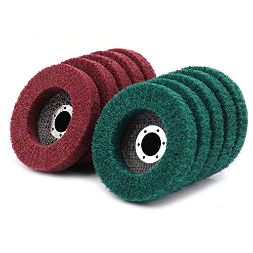 NuoDunco NUODUN 10Pcs 180/320 Grit Nylon Fiber Flap Disc Metal Polishing Wheel, Abrasive Buffing Grinding Discs for 4" Angle Grinder, Deburring and Rust Removal of Welds on Complex Surfaces - Image 1