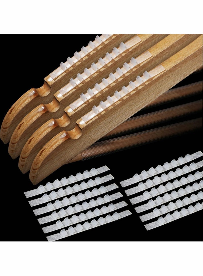 SYOSI Non slip Hanger Grips for Wood Hangers Clear Rubber Hanger Grip Adhesive Clothe Hanger Strip 2.8 x 0.2 Inch Rubber Hangers Grip with Fins Clothes Hanger Strips Grippers for Clothes Hanger (200 Pieces) - Image 1