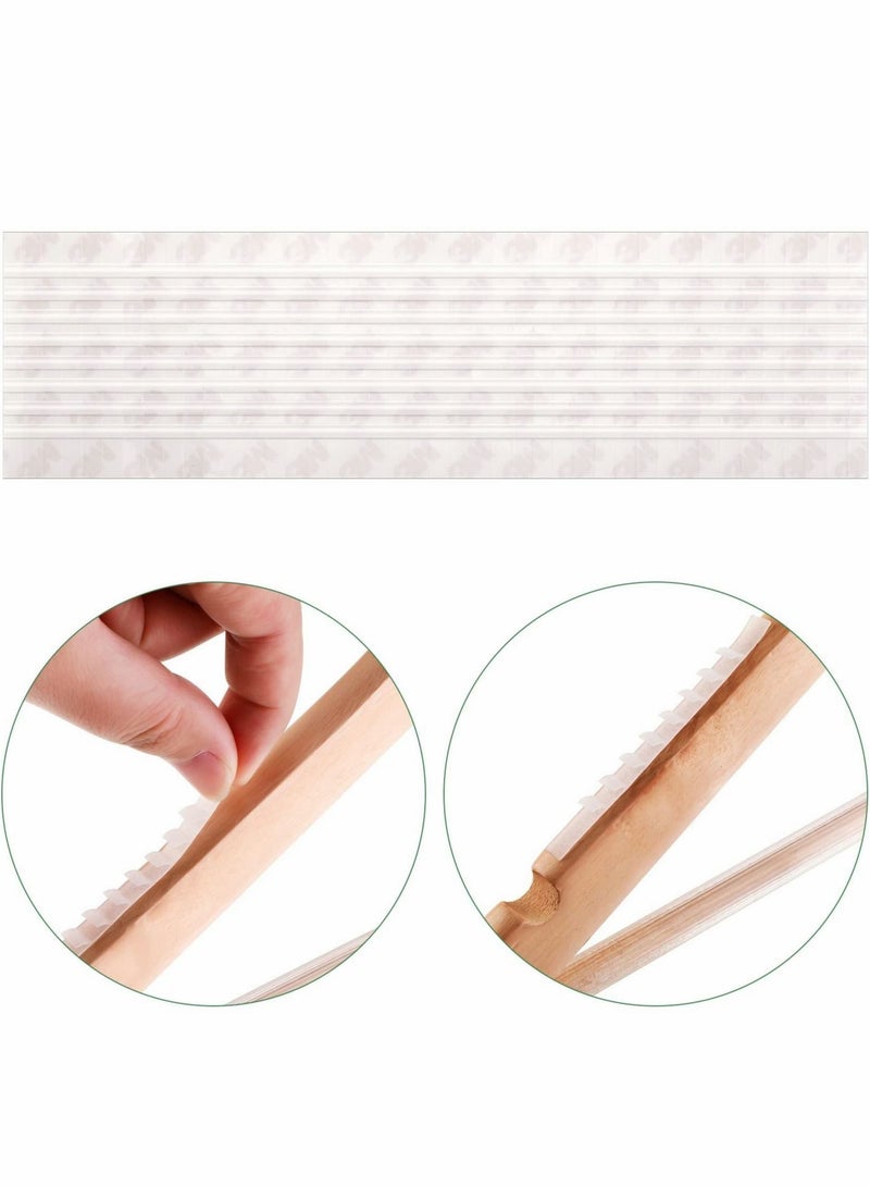 SYOSI Non slip Hanger Grips for Wood Hangers Clear Rubber Hanger Grip Adhesive Clothe Hanger Strip 2.8 x 0.2 Inch Rubber Hangers Grip with Fins Clothes Hanger Strips Grippers for Clothes Hanger (200 Pieces) - Image 5