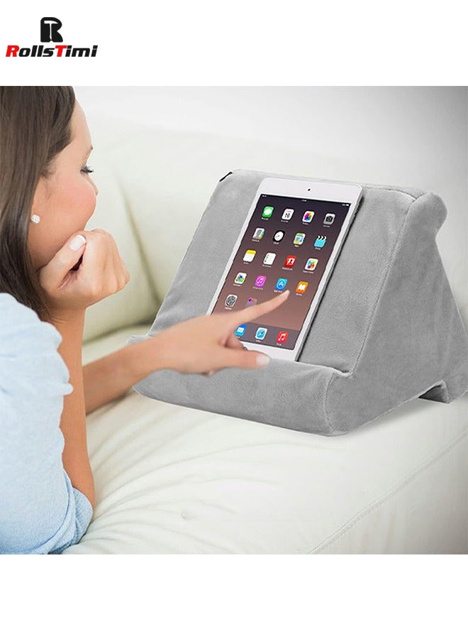 RollsTimi  Soft Pillow for ipad,Multi-Angle Phone Pillow Lap Stand,Universal ipad Tablet Reading Stand Pillow Holder for ipads,Tablets,Smartphones,Grey - Image 2