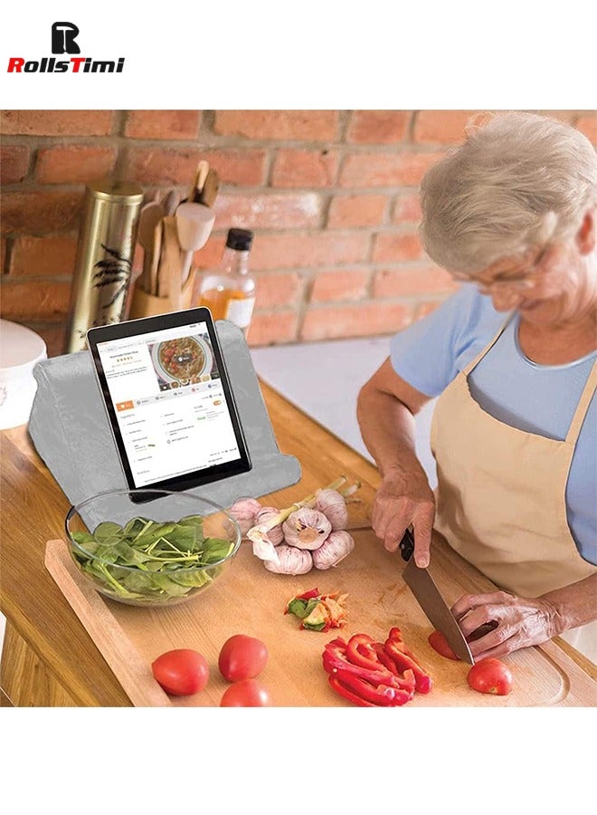 RollsTimi  Soft Pillow for ipad,Multi-Angle Phone Pillow Lap Stand,Universal ipad Tablet Reading Stand Pillow Holder for ipads,Tablets,Smartphones,Grey - Image 4