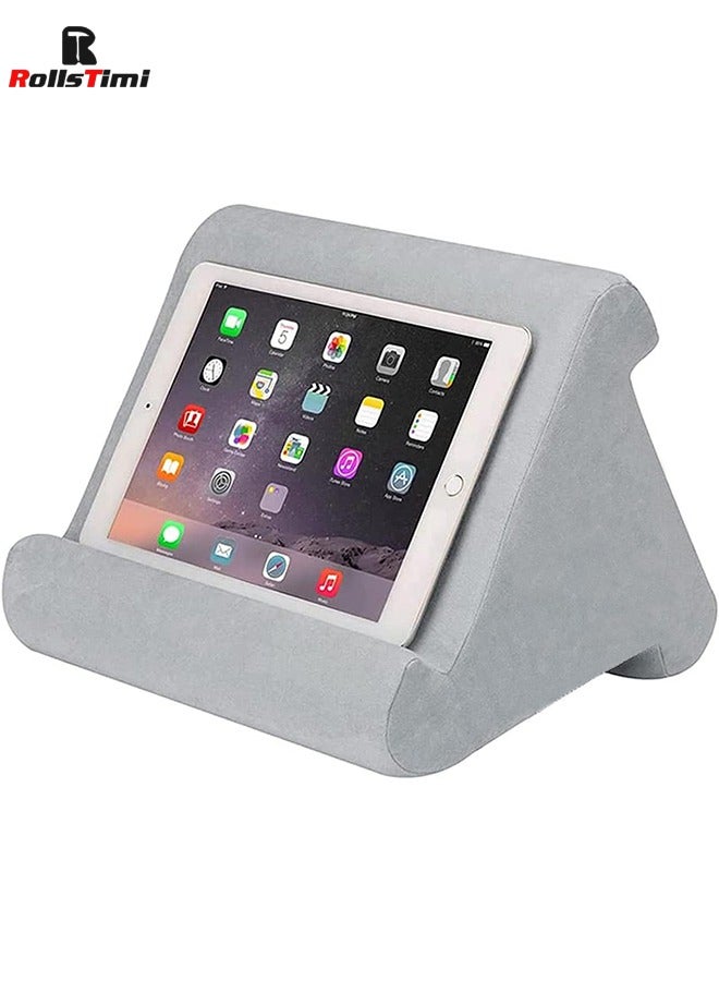 RollsTimi  Soft Pillow for ipad,Multi-Angle Phone Pillow Lap Stand,Universal ipad Tablet Reading Stand Pillow Holder for ipads,Tablets,Smartphones,Grey - Image 1