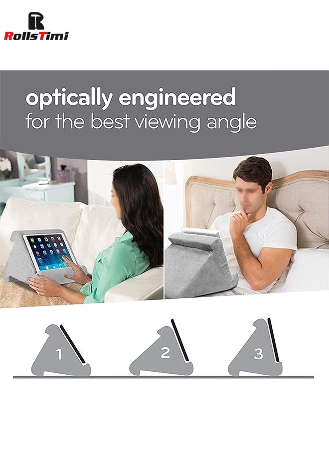 RollsTimi  Soft Pillow for ipad,Multi-Angle Phone Pillow Lap Stand,Universal ipad Tablet Reading Stand Pillow Holder for ipads,Tablets,Smartphones,Grey - Image 5