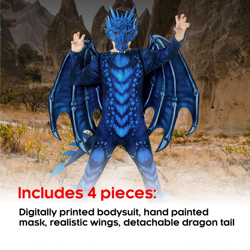 Morph Blue Dragon Costume  Kids Dragon Costumes For Boys Halloween Costumes For Boys Kids Dragon Costume - Image 2
