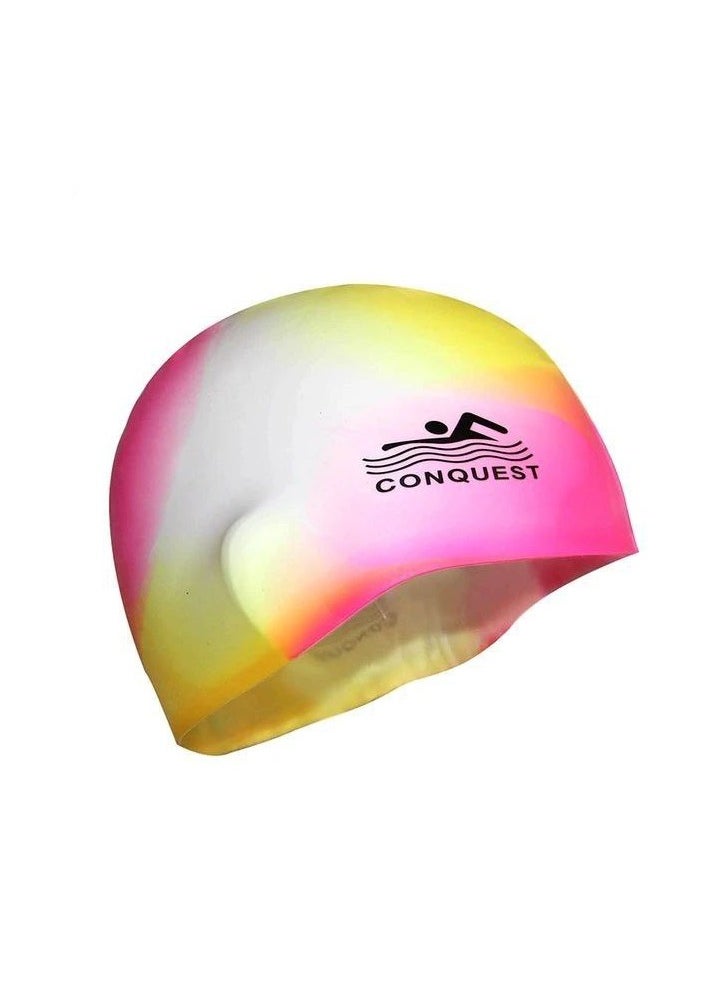 CONQUEST Luxury men's and women's swim cap that is waterproof and highly flexible for long, short and curly hair  - Image 1