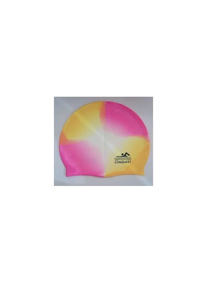 CONQUEST Luxury men's and women's swim cap that is waterproof and highly flexible for long, short and curly hair  - Image 2
