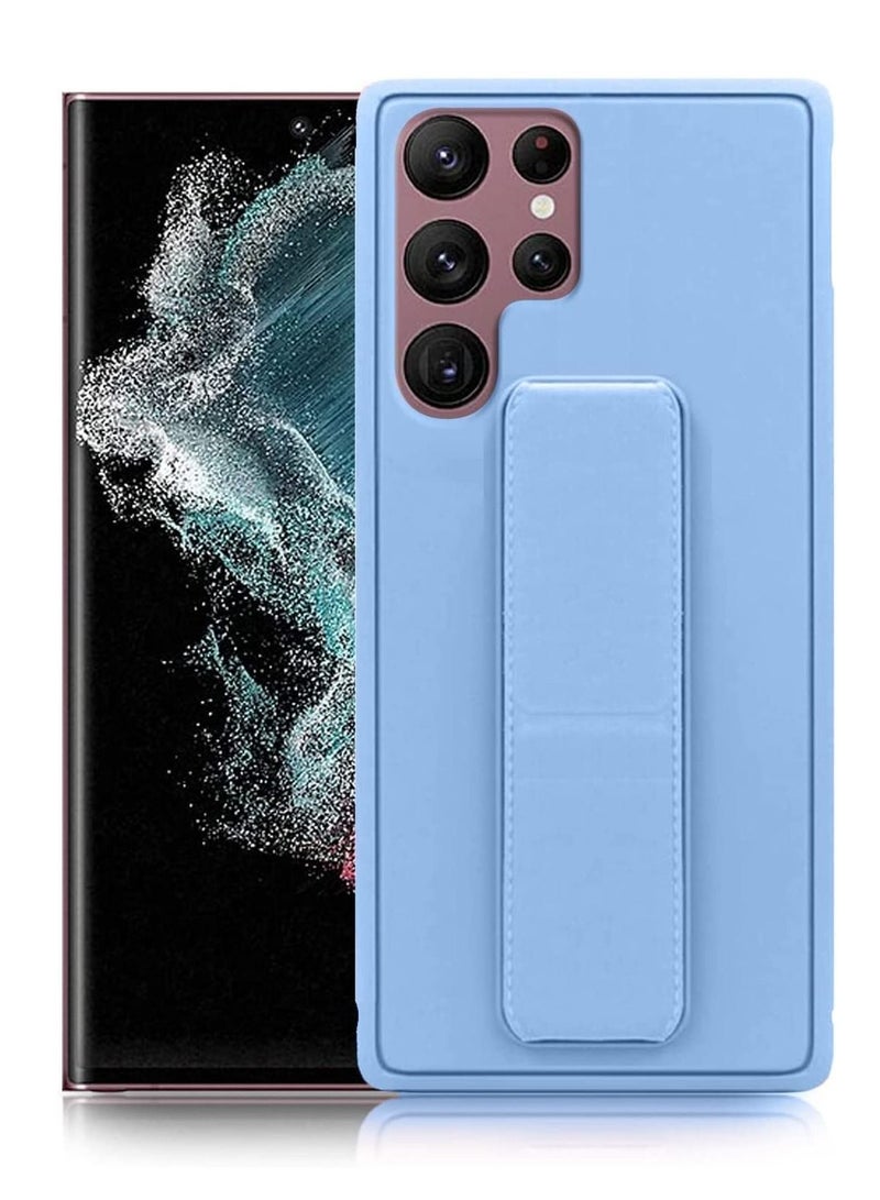 BORTONY Galaxy S22 Ultra Car Mount Kickstand And Finger Grip Case Cover For Samsung Galaxy S22 Ultra Sky Blue - Image 1