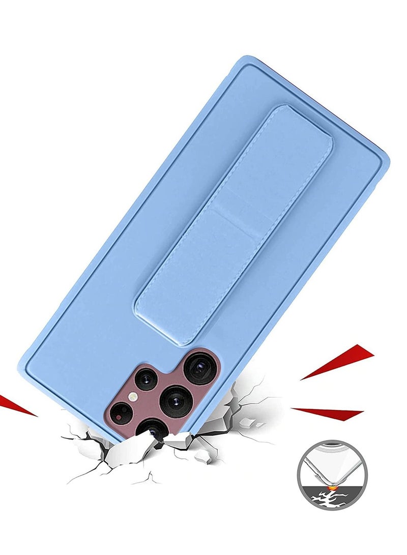 BORTONY Galaxy S22 Ultra Car Mount Kickstand And Finger Grip Case Cover For Samsung Galaxy S22 Ultra Sky Blue - Image 3