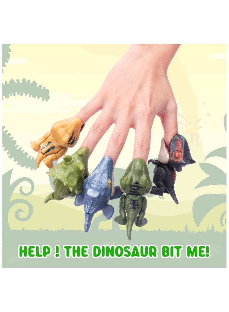 SYOSI 6PCS Biting Finger Dinosaurs Toy, Dinosaurs Collectibles for Display, Fun Snap Squad Dino Toys, Jurassic World Dinosaur Toys, for 3+ Year Old Kids Birthday Gift Dino Party Gift Decorate for Kids - Image 5
