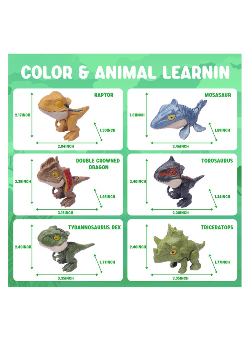 SYOSI 6PCS Biting Finger Dinosaurs Toy, Dinosaurs Collectibles for Display, Fun Snap Squad Dino Toys, Jurassic World Dinosaur Toys, for 3+ Year Old Kids Birthday Gift Dino Party Gift Decorate for Kids - Image 2