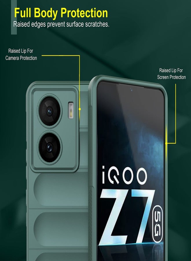 Zapcase Back Case Cover for iQOO Z7 5G / iQOO Z7s 5G | Compatible for iQOO Z7 5G / iQOO Z7s 5G Back Cover | Liquid Silicon Magic Case with Camera Protection | Dark Green - Image 3