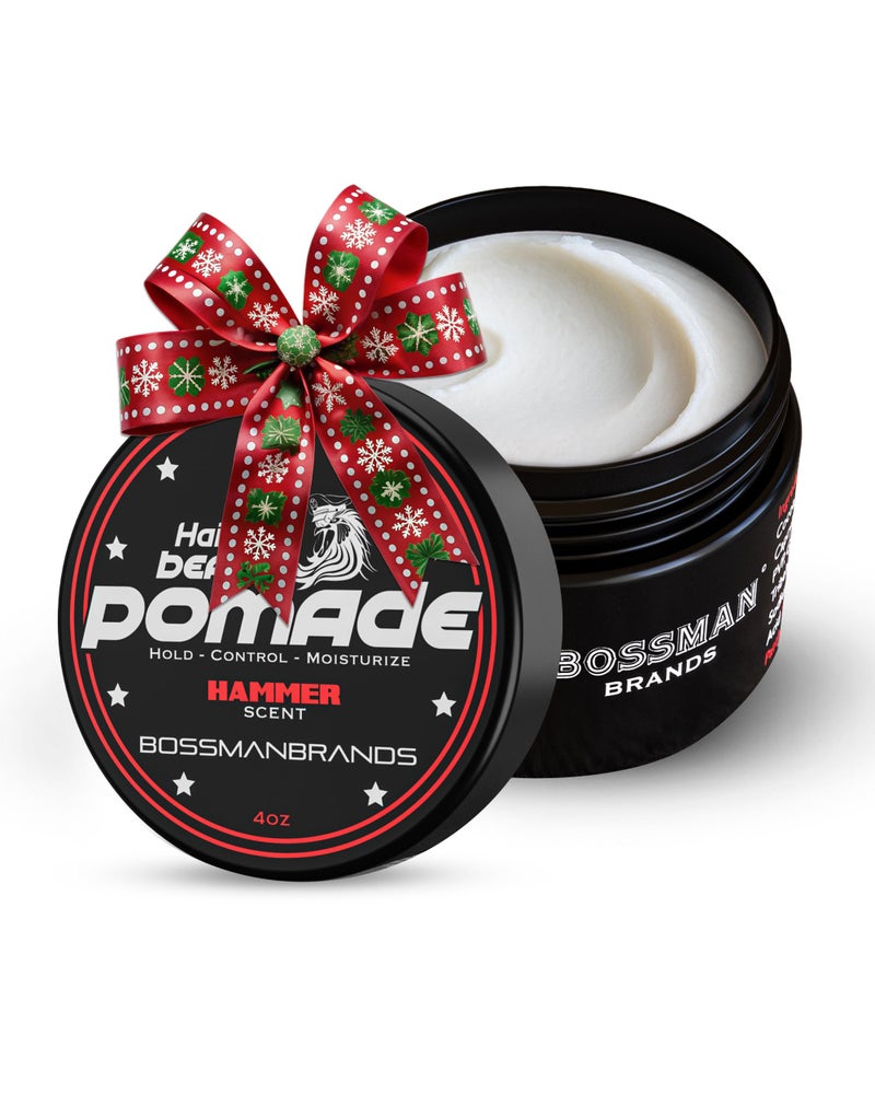 Bossman Hair & Beard Pomade for Men (Hammer Scent) â€“ Medium Hold & Moisturizing for Hair, Beard & Mustache Styling â€“ Made in USA - Image 1