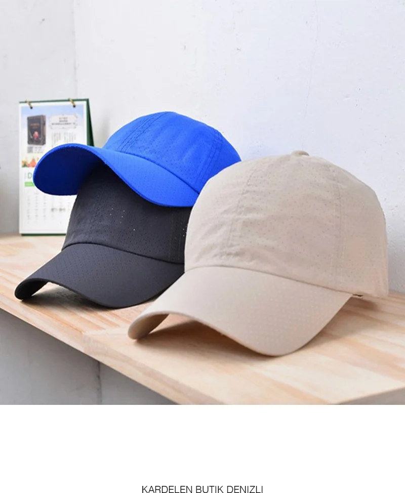 Kardelen Butik Denizli Kardelen Boutique Denizli Quick Dry, Mesh, Micro Unisex Hat (Golf, Tennis, Running, Hiking and Camping Hat) (Sax Blue)