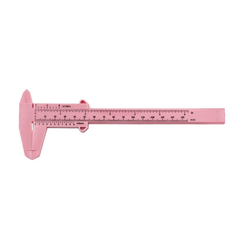 150mm double scale plastic vernier caliper Wen play jewelry measurement student caliper mini measuring tool wholesale 0-150 pink
