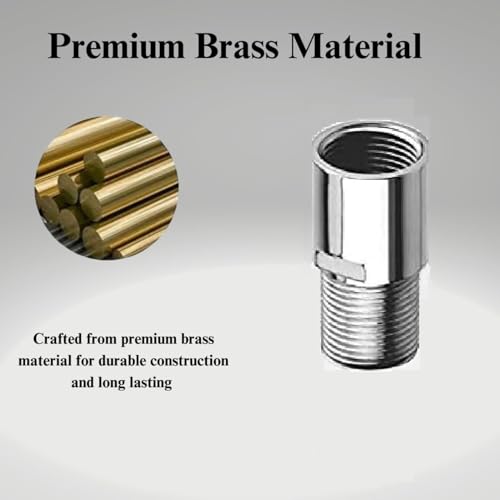 KINIK CP Brass Extension Nipple 1.5 Inch Length | 1/2 Inch Thread Size | Chrome Finish Pipe Connector | Pack of 2 - Image 3