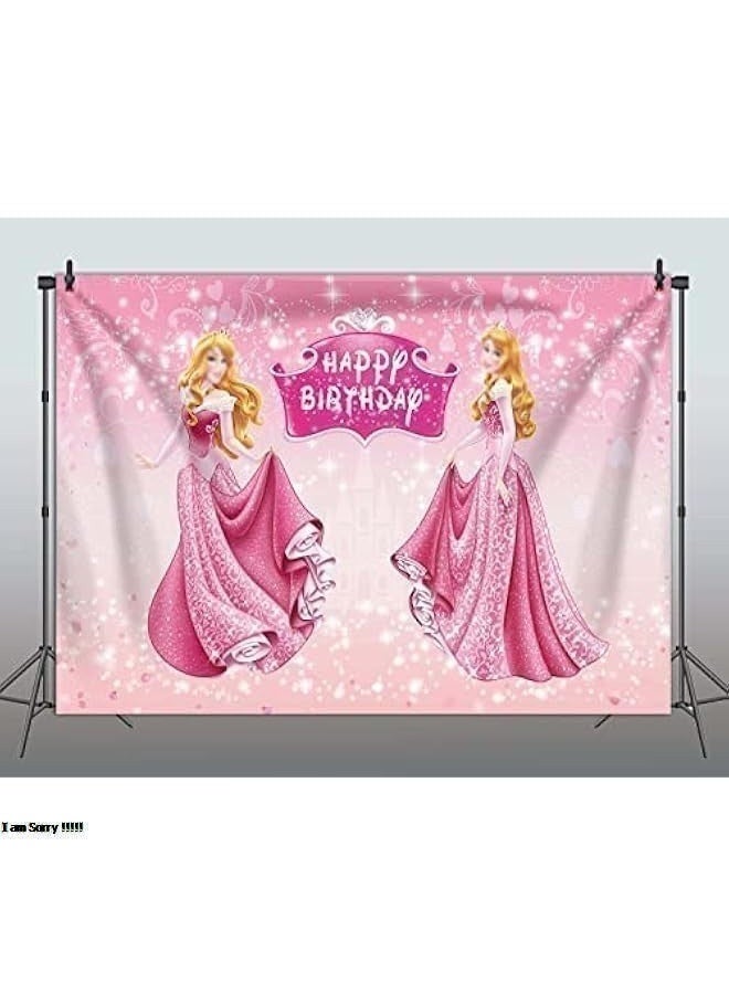 جرين تايجر طقم قوس بالونات ديزني برينسيس أورورا، أميرة ديزني النائمة - مجموعة بالونات فويل وردية اللون تحمل عبارة "عيد ميلاد سعيد" لتزيين حفلات البنات - Image 4