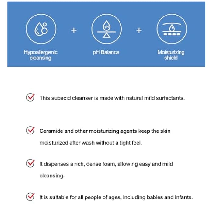 ZEROID | Foaming Cleanser | Facial Cleanser for Sensitive & Dey Skin | Mild Face Wash Care | Gentle Face Wash | Moisturizing Face Soap | Dermatologist Tested | Korean Skin Care | 8.1 fl oz (240ml) - Image 3