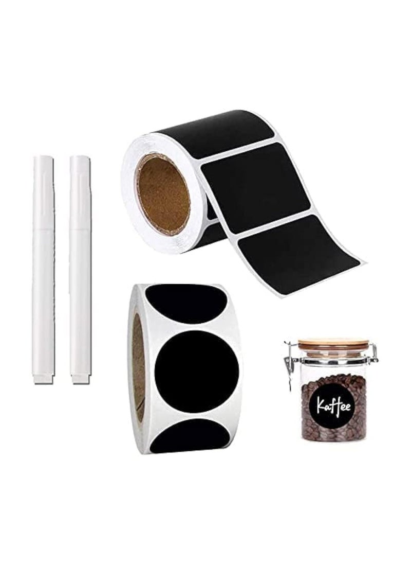 GNAFOTU 2 Rolls of Chalkboard Labels with 2 Markers,for Jars, Glass, Cups, Containers,etc  - Image 1