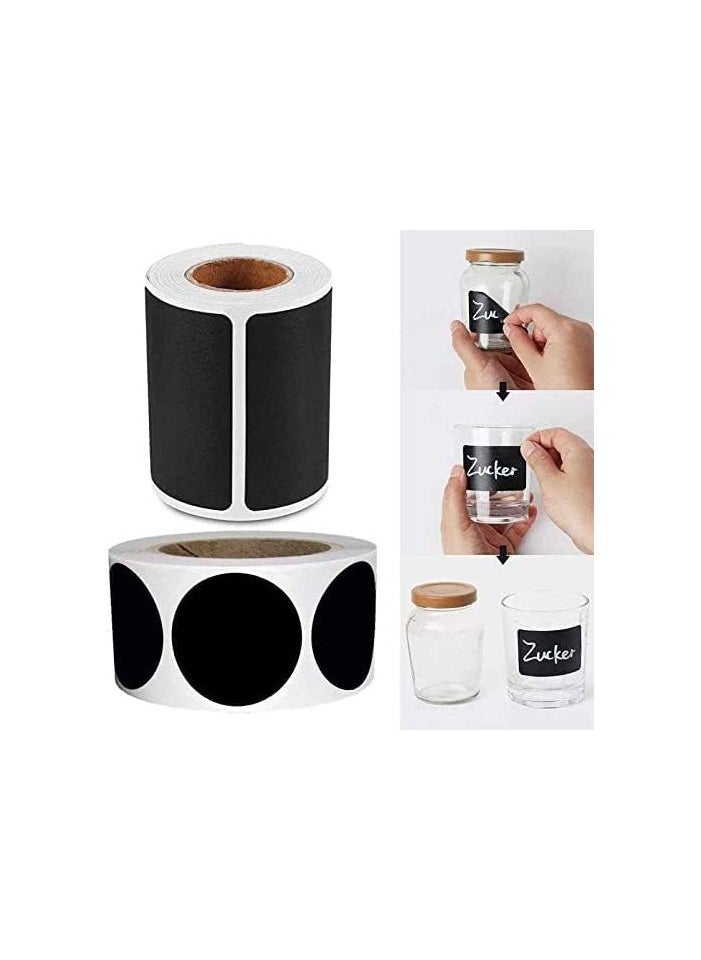 GNAFOTU 2 Rolls of Chalkboard Labels with 2 Markers,for Jars, Glass, Cups, Containers,etc  - Image 2
