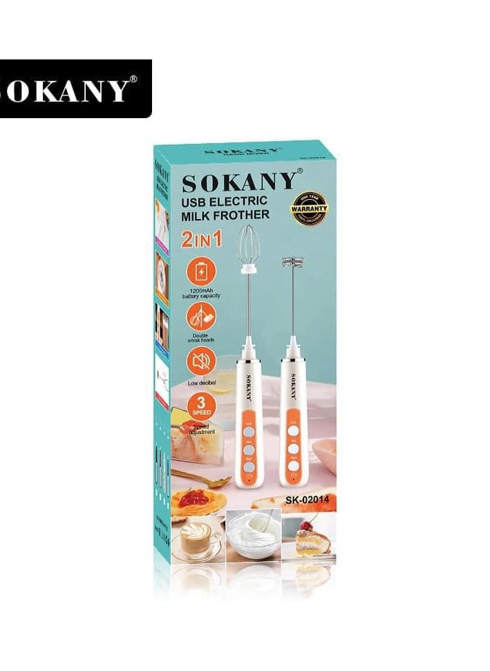 sokany USB Frother (Hand Stick Mixer & Egg Beater) Multicolour (SK-02014)  - Image 4