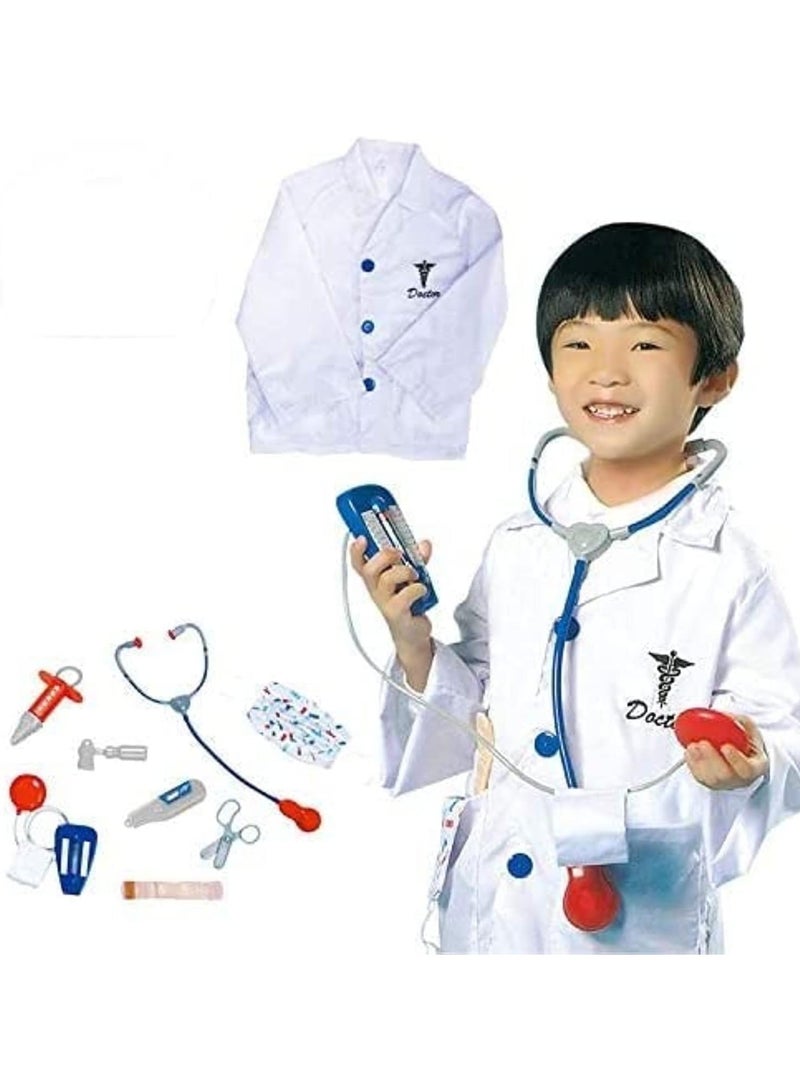 Kids Doctor Role Play Set, White Lab Coat with 8 Medical Instruments, Educational Pretend Play Kit, Ages 3-8 - Image 2