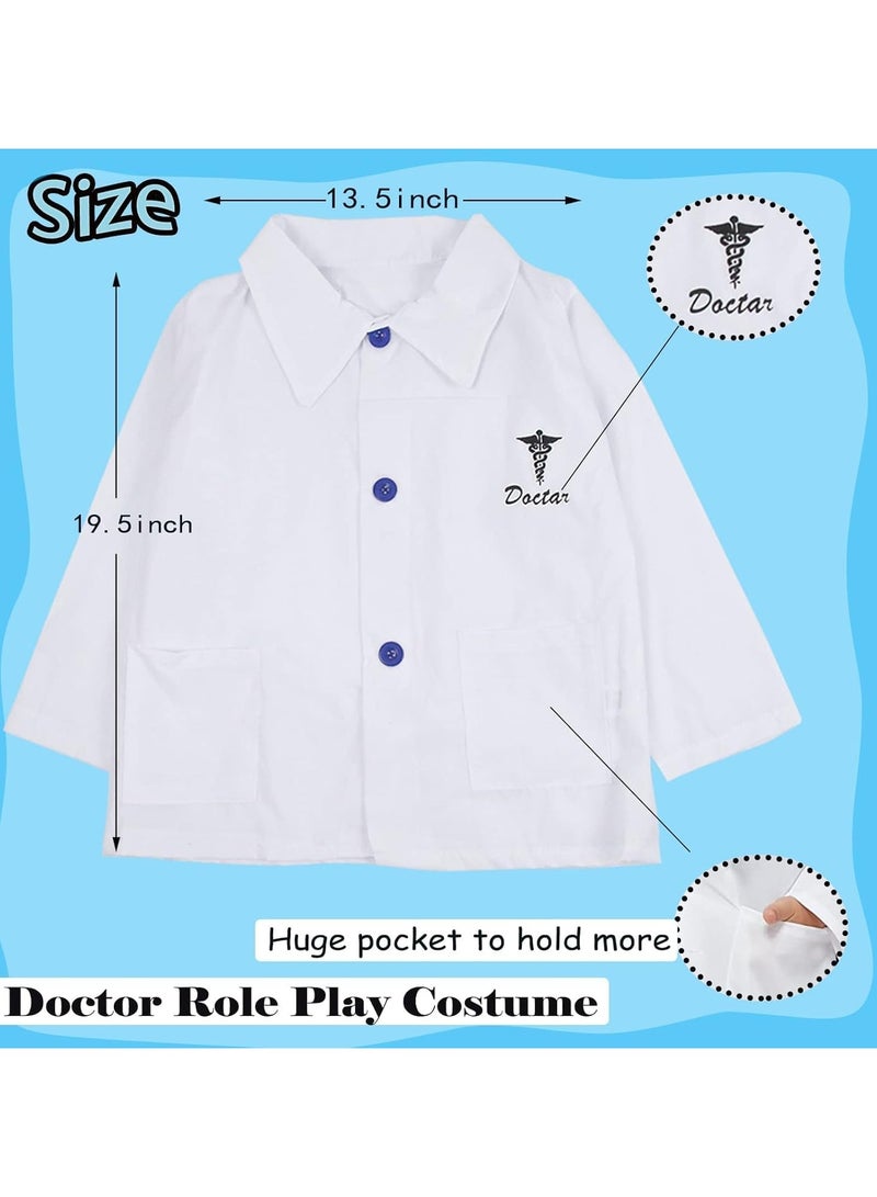 Kids Doctor Role Play Set, White Lab Coat with 8 Medical Instruments, Educational Pretend Play Kit, Ages 3-8 - Image 5