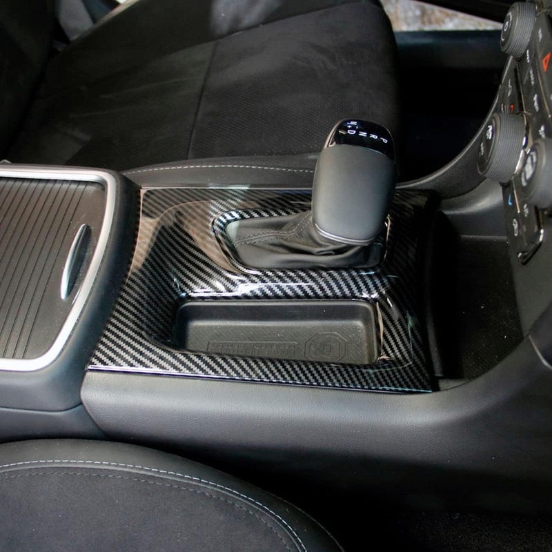 crosselec Carbon Fiber Central Control AC Switch Gear Shift Panel Cover Trim 2pcs for Dodge Charger 2015-2022 - Image 5