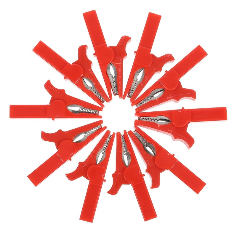 10 قطعة من مشابك التمساح المعزولة ذات موصلية عالية ومشابك اختبار آمنة للاختبارات الكهربائية - Image 1