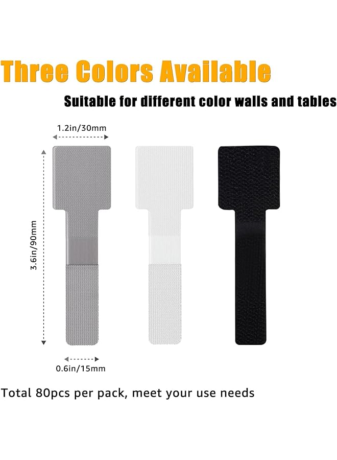 erorex 50 Pcs Reusable Cable Ties Self Adhesive Cable Ties Cable Tidy Management Reusable Wire Organizers For Cords Hooks For Outdoor String Lights Light Clips - Image 2