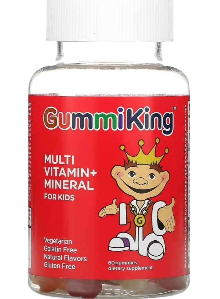 Multi Vitamin + Mineral For Kids, Grape, Lemon, Orange Strawberry And Cherry 60 Gummies