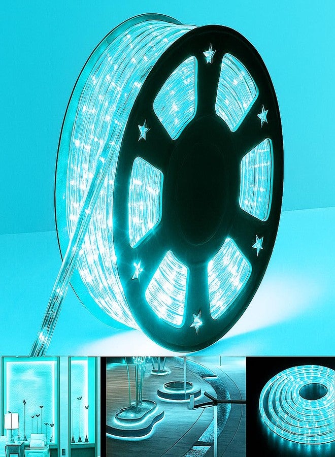 Gesto 10 Meter Rope LED Strip Lights | 120 LED/Mtr Waterproof Outdoor Lights for Balcony, Home Decor, Cove Light for False Ceiling | Flexible, Cuttable Strip Light for Diwali Decoration - Ice Blue - Image 1