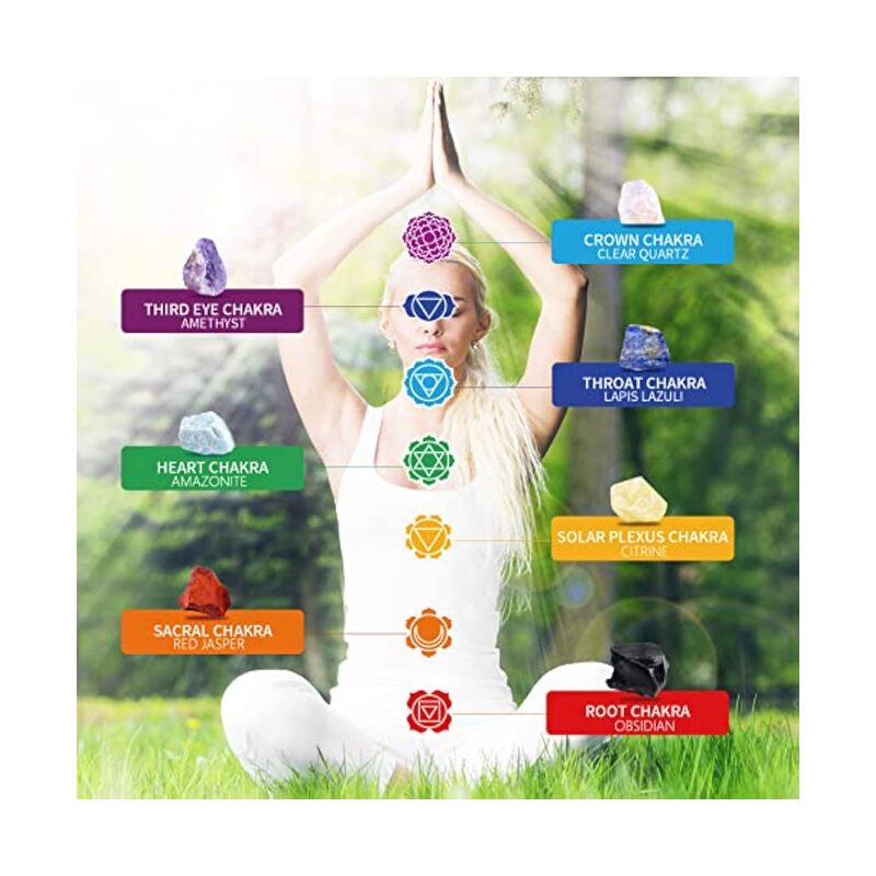 Crystals and Healing Stones Real Raw Chakra Stones Set - Image 3