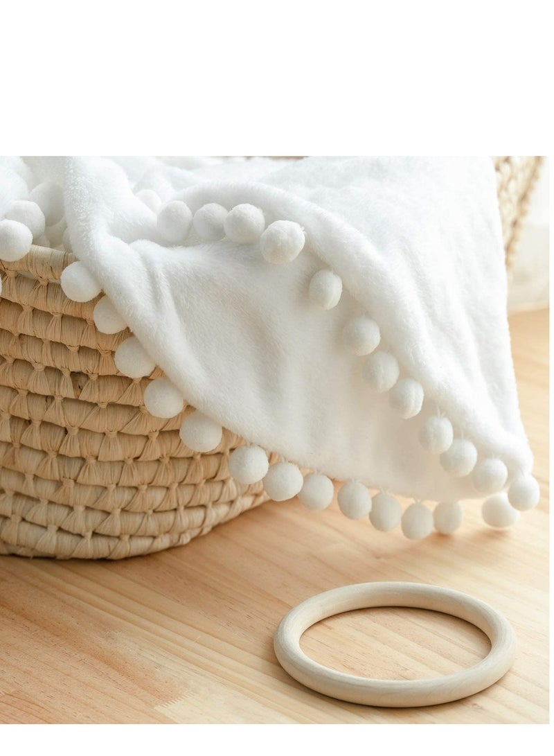 Baby Milestone Monthly Blanket Mat with Double-Sided Milestones Cards and Circle Garland Thick Flannel Round Rug for Boy Girl, Baby Photography Props - Image 3