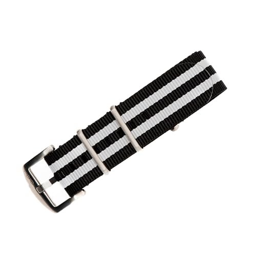 BluShark - Original Collection Military-Style Waterproof Watch Strap, Fits All Timepiece Brands, Durable Nylon Wristwatch Accessories with Stainless Steel Buckle, Bond Tuxedo, 22mm - Image 1