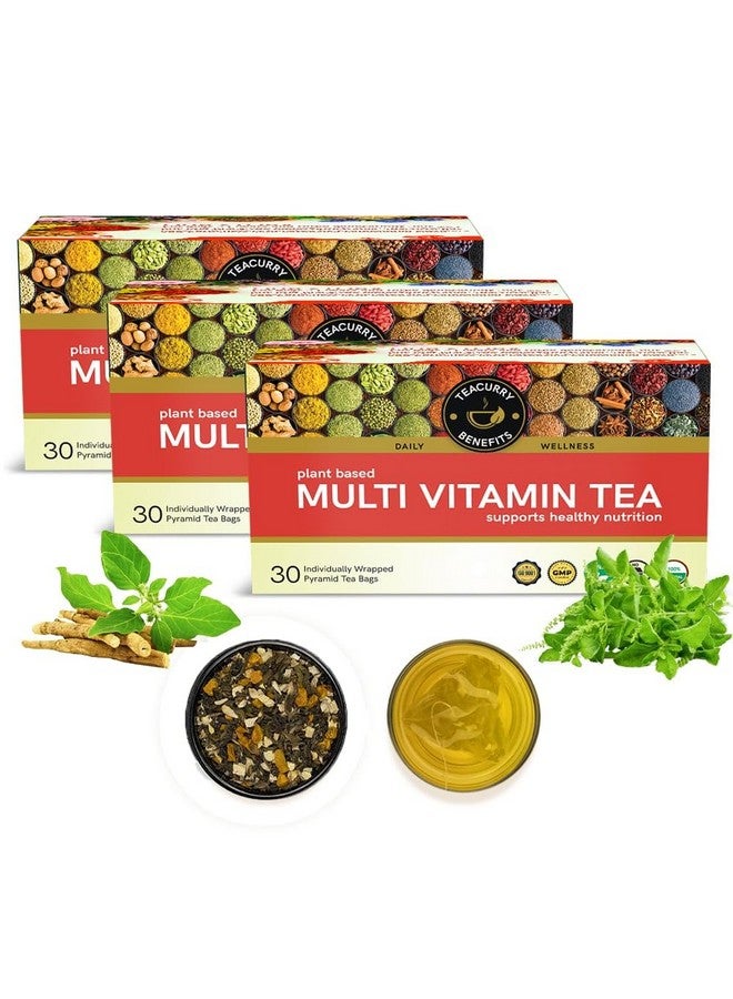 TEACURRY Multivitamin Tea (90 Tea Bags, 3 Month Pack) - Essential Minerals & Vitamins For Daily Energy & Stamina | Plant Only Multivitamin Tea For Men & Women And Kids - Image 1