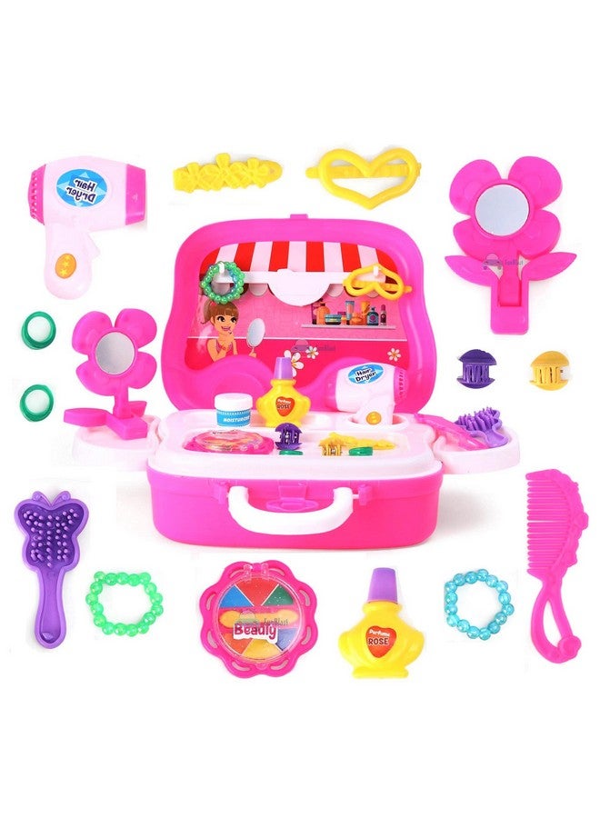 فنبلاست لعبة فن بلاست التظاهرية لمستحضرات التجميل والمكياج للأطفال البنات - ألعاب صالون التجميل للأطفال - (عبوة من 16 قطعة) - صنع في الهند - Image 2