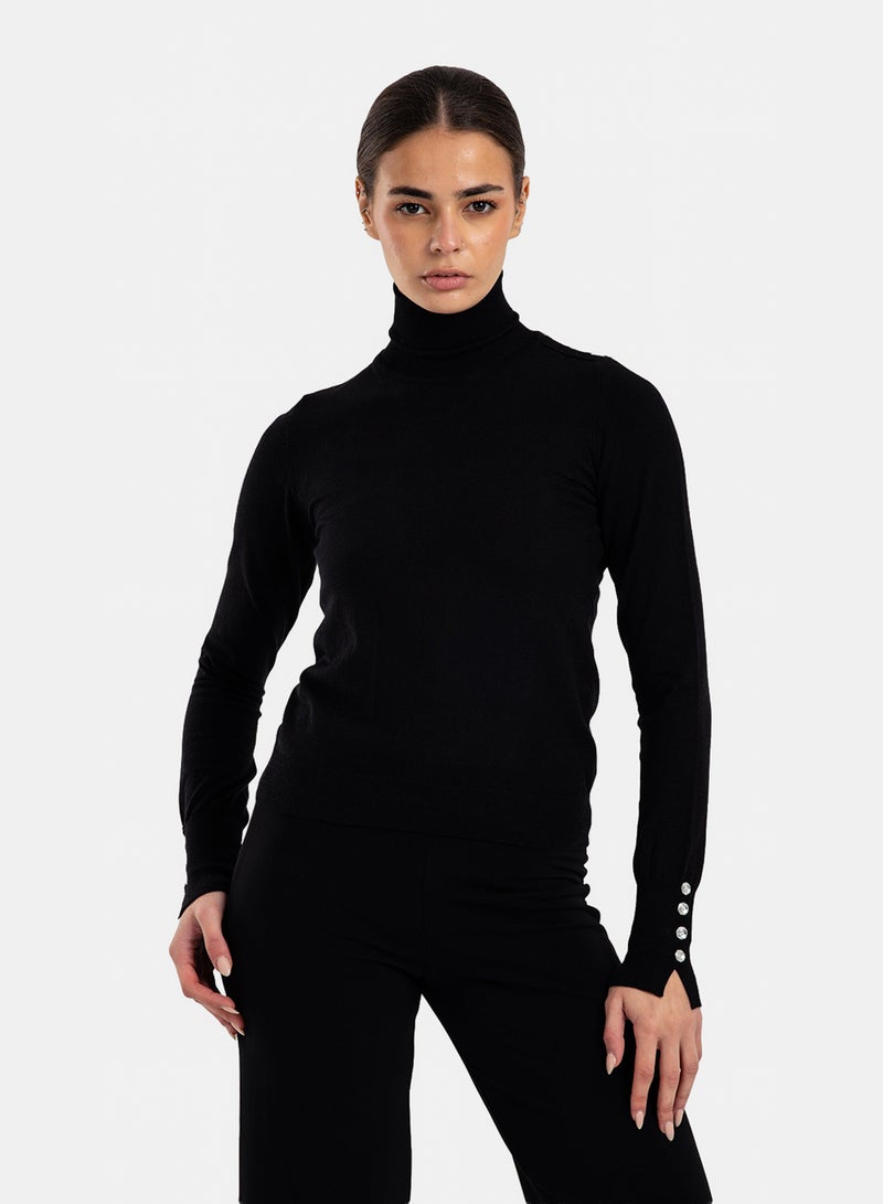 Clue Stitched Buttoned Slim Pullover - Image 1