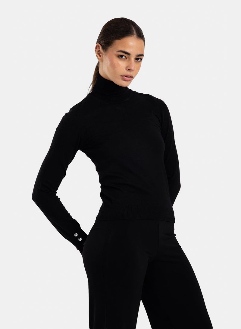Clue Stitched Buttoned Slim Pullover - Image 2