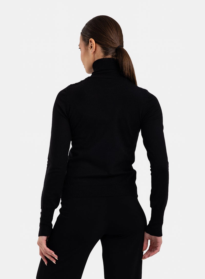Clue Stitched Buttoned Slim Pullover - Image 4