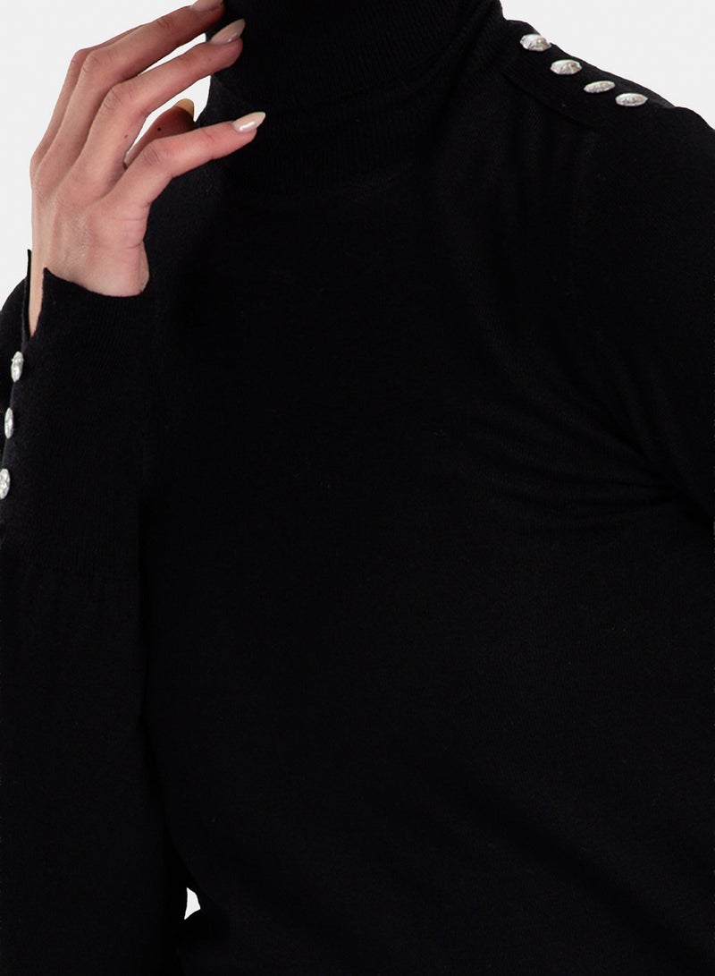 Clue Stitched Buttoned Slim Pullover - Image 5