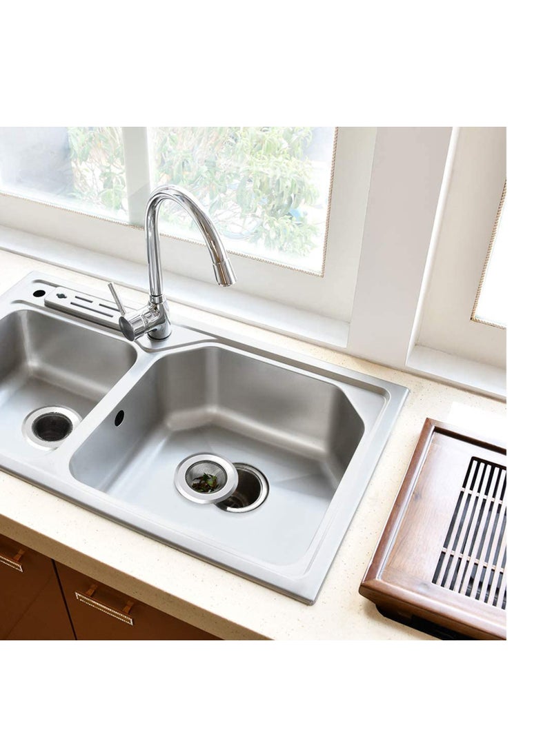 Strainer Basket Drain Hair Catcher, Sink Drain Filter Kitchen Premium Stainless Steel Bathroom Sink Bathtub Shower Drain Cover Rust Free Compatible with Bath Or Kitchen Sinks - Image 2