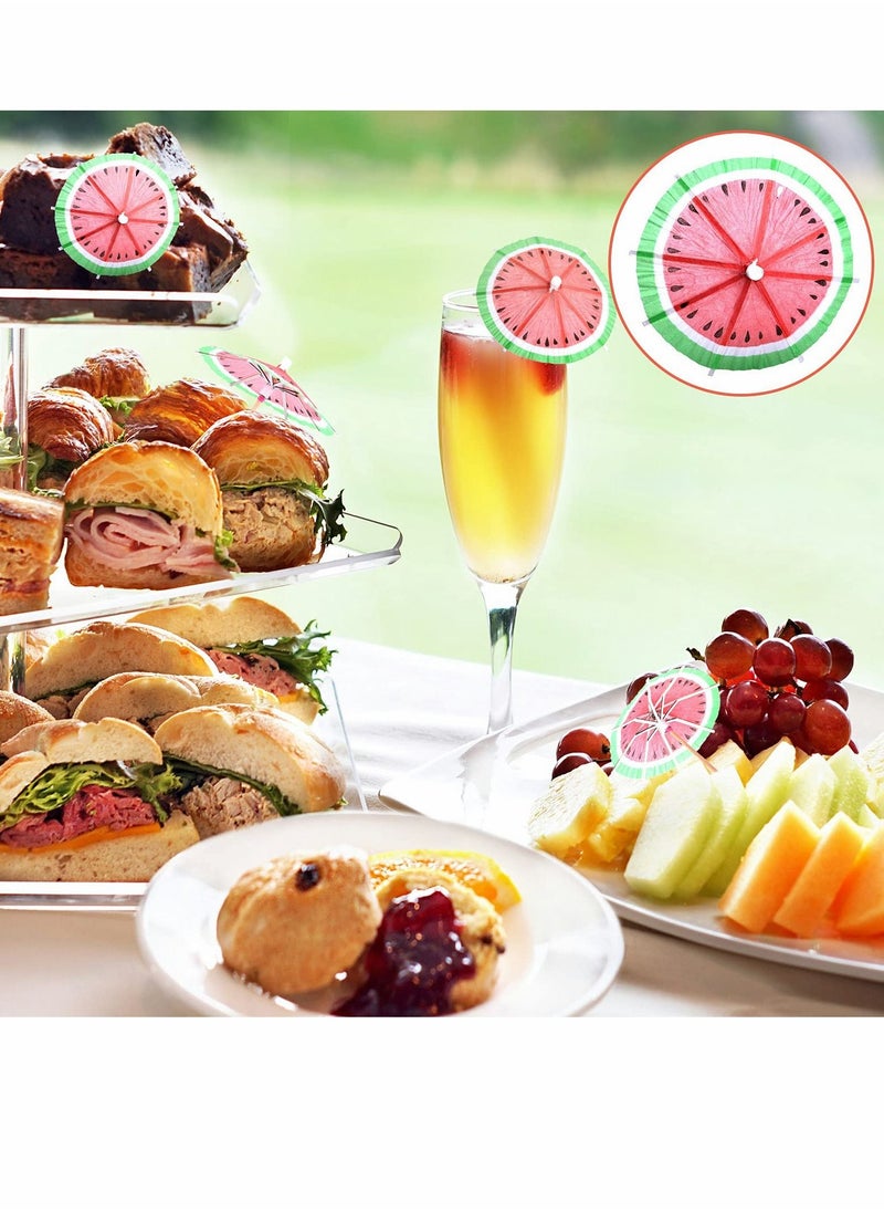 SYOSI - Drink Umbrella Decorative Toothpick, Watermelon Paper Cocktail With Decor for Beverage Cupcake Dessert Decor, Fruit Forks (40 Pcs) - Image 1
