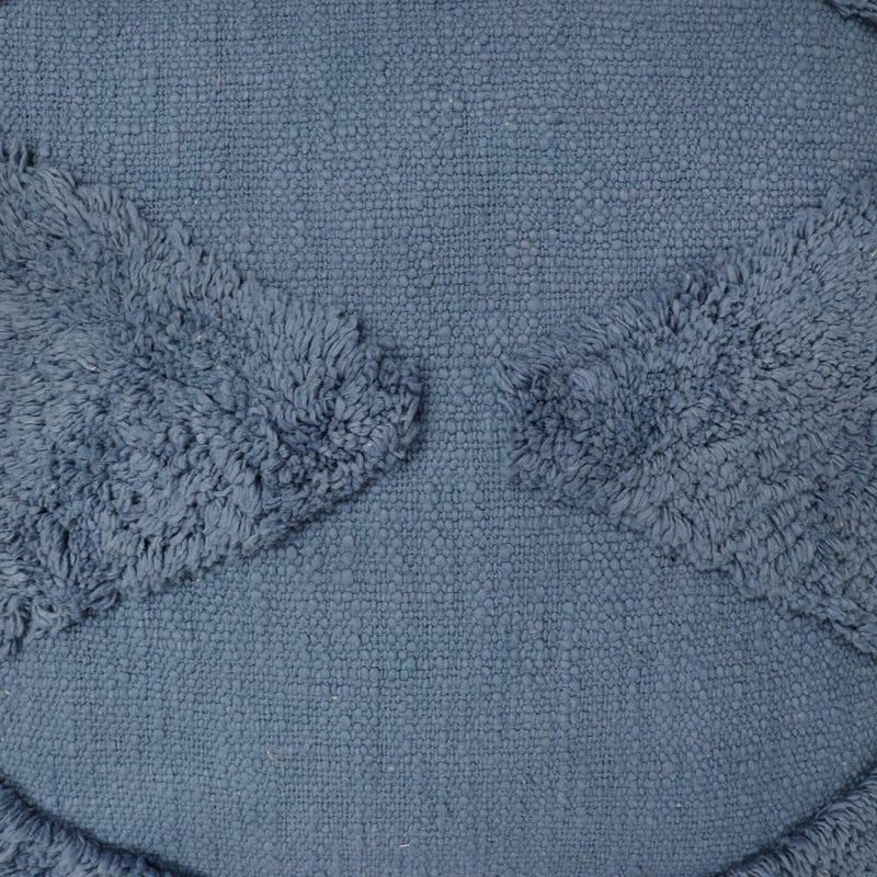 pepme pepme Tufted Cushion Cover Tassles top Bottom Triangles 16x16 Blue  - Image 4