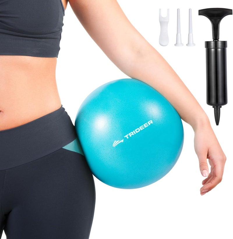 Trideer 9-Inch Pilates Ball, Small Exercise Ball for Yoga, Core Training, Physical Therapy, Balance, Stability and Stretching Pilates Equipment with Inflation Straw - Image 1
