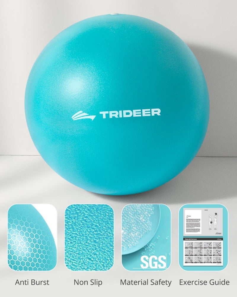 Trideer 9-Inch Pilates Ball, Small Exercise Ball for Yoga, Core Training, Physical Therapy, Balance, Stability and Stretching Pilates Equipment with Inflation Straw - Image 5